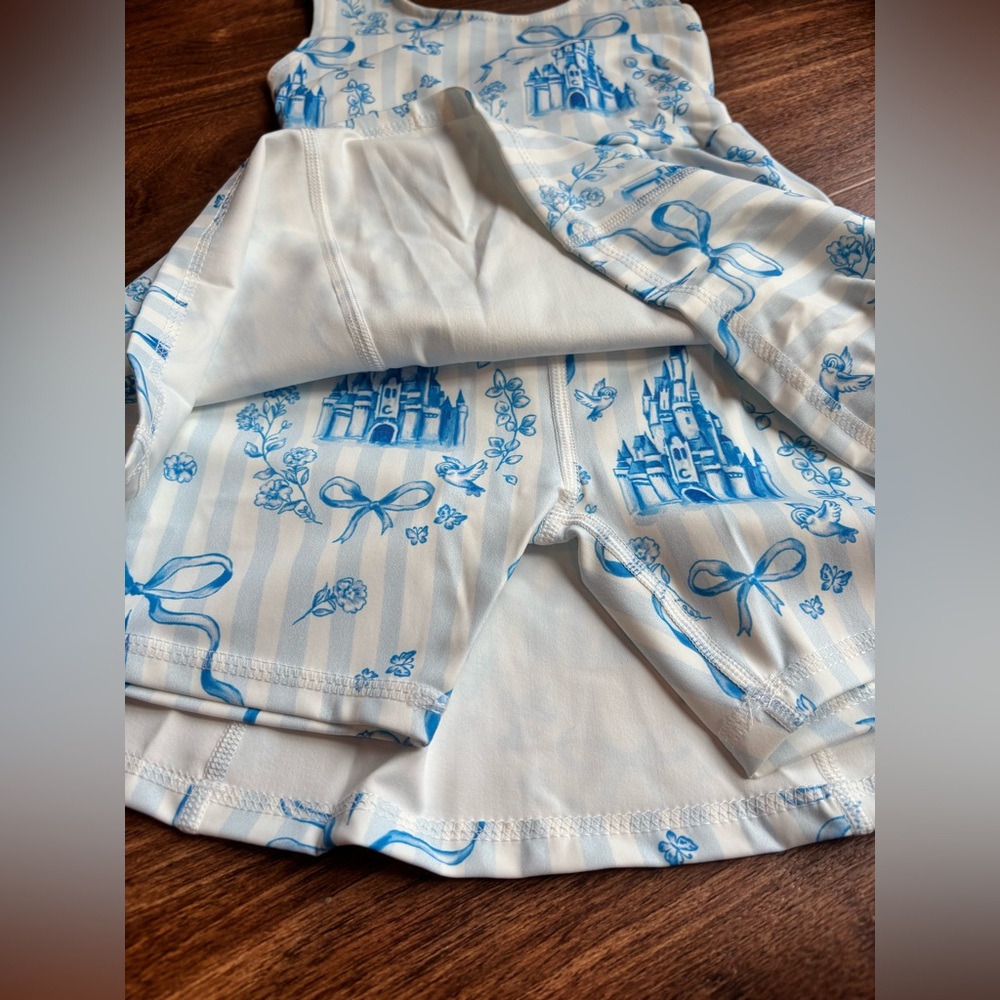 Brand new- Blue Cinderella castle Disney athletic dress with shorts - Picture 3 of 3